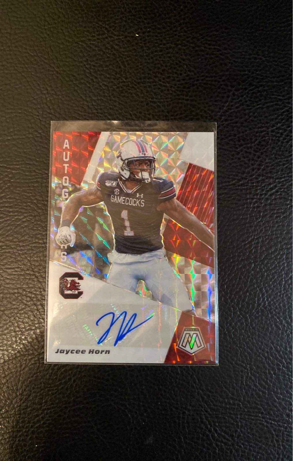 Jaycee Horn Mosaic Auto Rookie Card