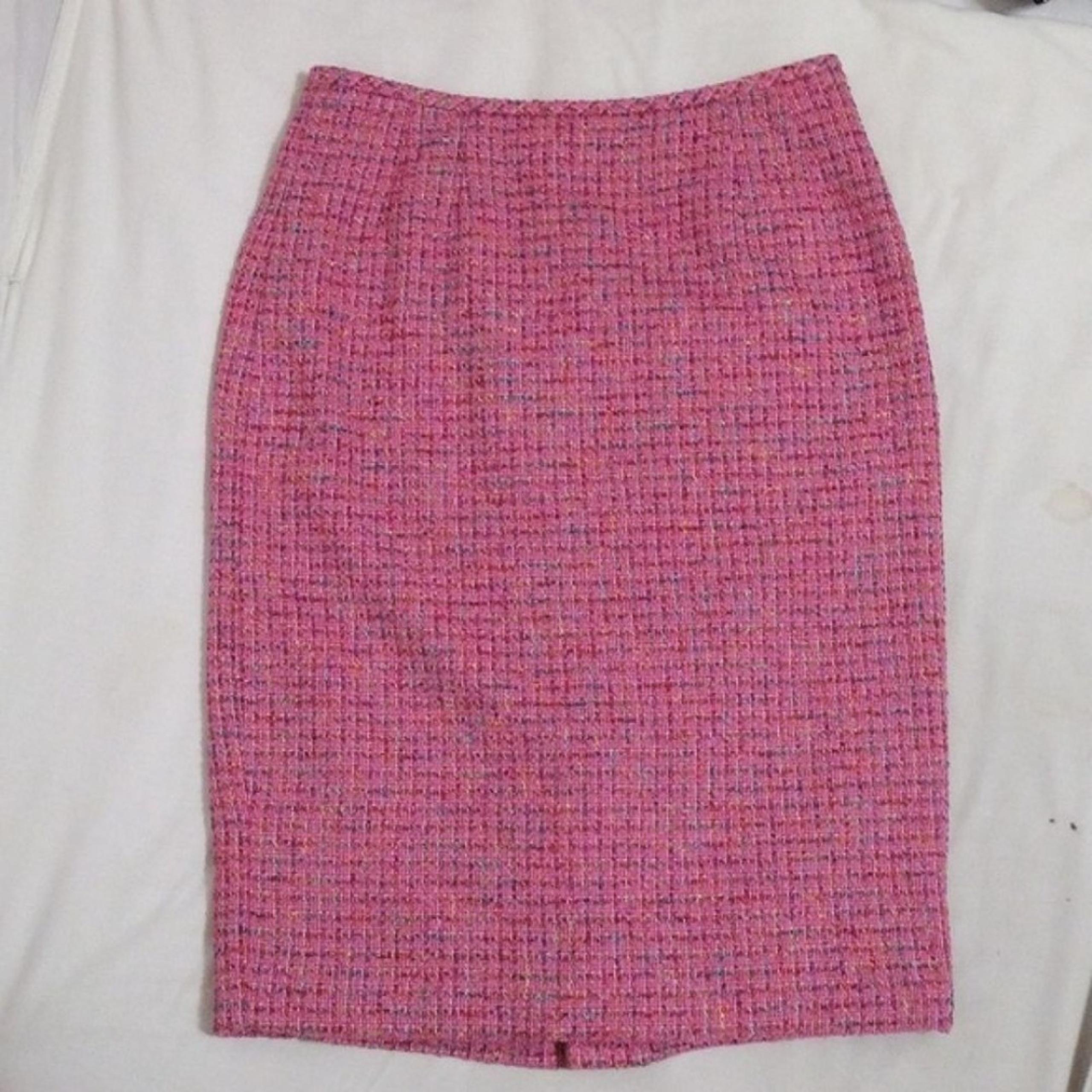 Albert Nipon High Waist Pink Tweed Knee Length Pencil Skirt Size 10