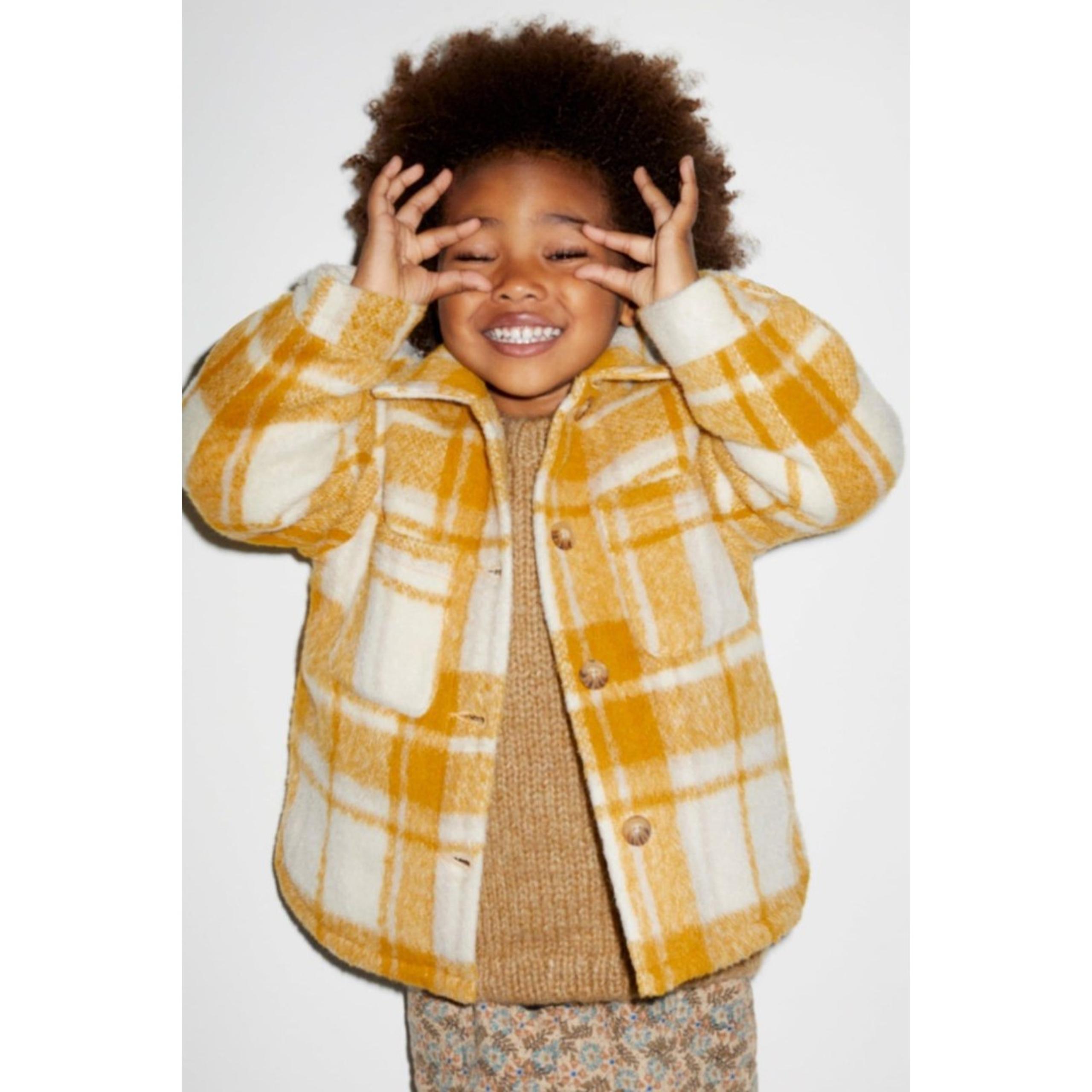 Zara kids girls boys QUILTED CHECK OVERSHIRT jacket coat 12-18 months
