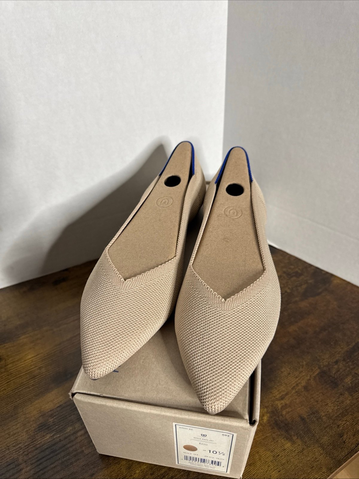 Rothy’s Women’s The Point II Flat Size 10.5 Ecru MSRP 149 NEW In