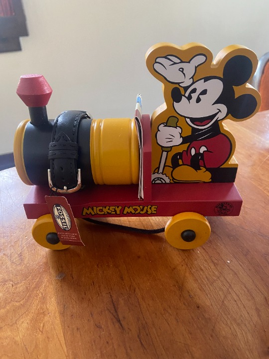 LIMITED EDITION MICKEY MOUSE WATCH AND COLLECTIBLE MICKEY MOUSE PULL TOY
