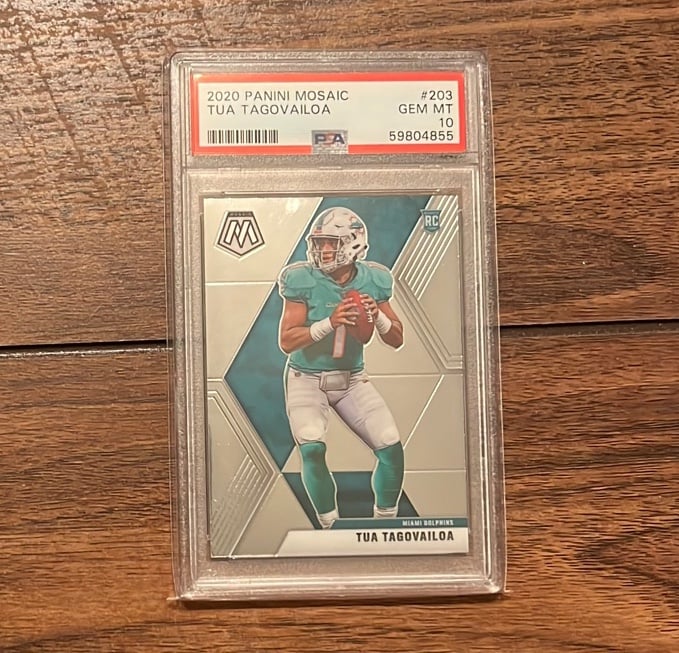 Tua Tagovailoa PSA 10 Rookie Mosaic Dolphins Card