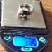 Vintage Heavy Amethyst Citrine Peridot Stone Sterling Silver Chakra Ring 11.5g!
