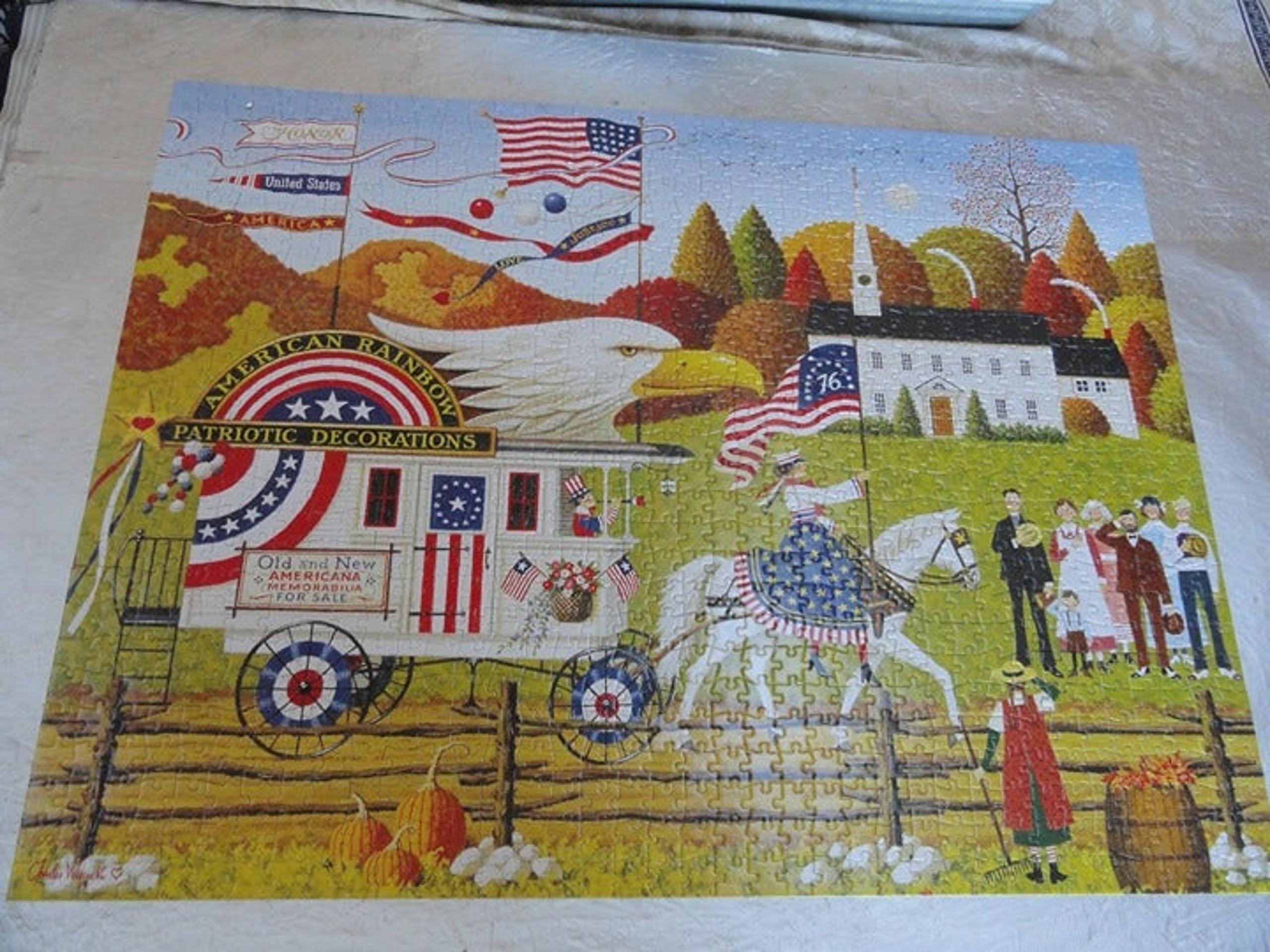 Charles Wysocki Puzzle So Proudly We Hail 1000 pc Jigsaw Complete Buffalo Poster