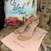 Stuart Weitzman Nunakedstraight Cream Strap Heel Size 7.5 Excellent Condition (W
