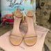 Stuart Weitzman Nunakedstraight Cream Strap Heel Size 7.5 Excellent Condition (W