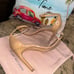 Stuart Weitzman Nunakedstraight Cream Strap Heel Size 7.5 Excellent Condition (W