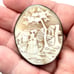 Antique Vintage Womens Brooch 10K Gold Carved Shell Cameo Lady Landscape Scene