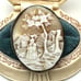 Antique Vintage Womens Brooch 10K Gold Carved Shell Cameo Lady Landscape Scene