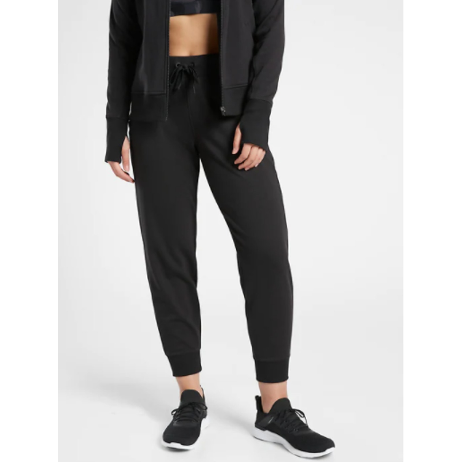 Athleta L black Triumph Jogger legging comfortable warm cozy sweat pant lounge