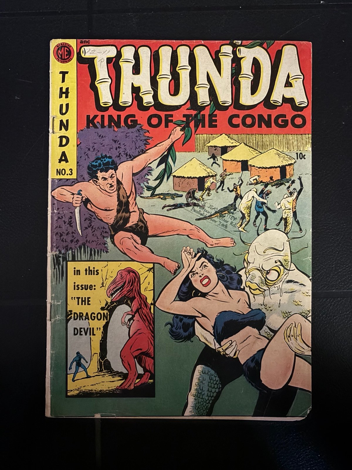 Thunda, King of the Congo #3 Magazine Enterprises 1952 VG+ *RARE* HTF