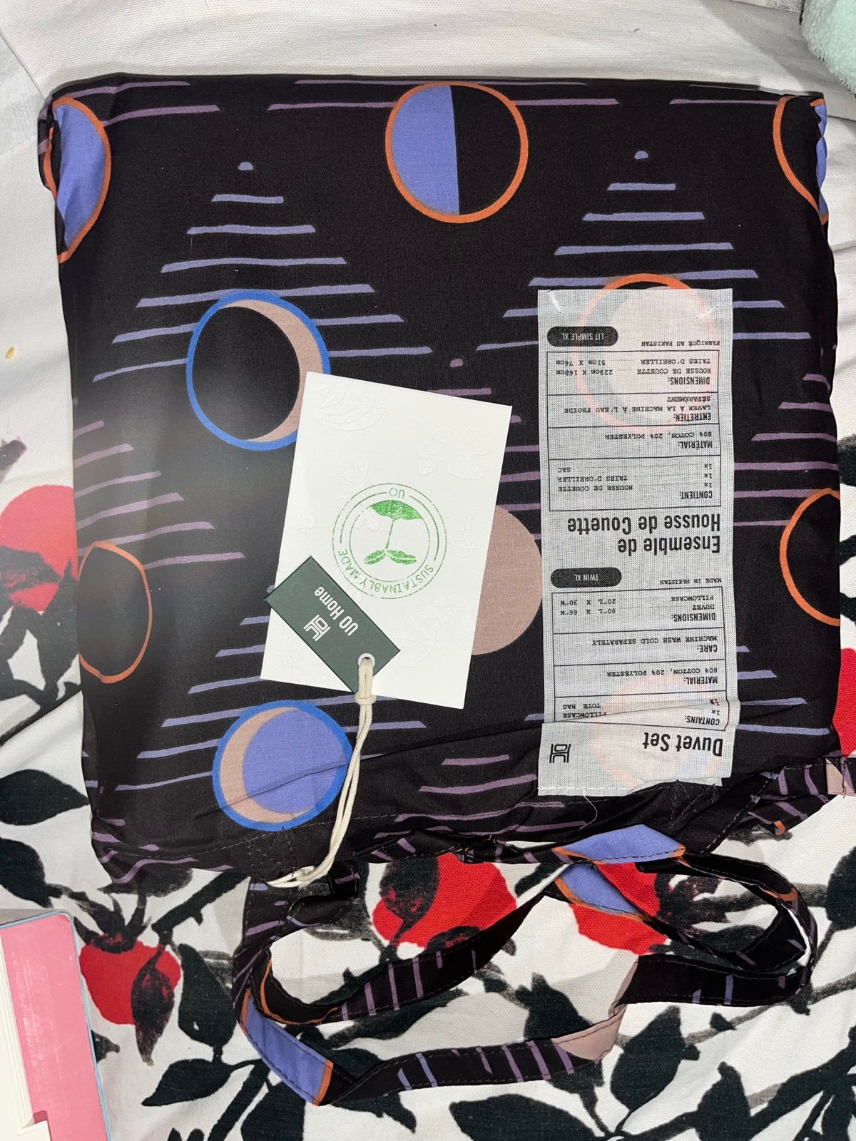 Urban Outfitters UO HOME Black Orange & Blue Duvet Set Sz TWIN XL NEW NWT