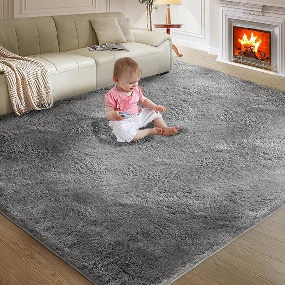 NEW Ultra Soft Rug for Living Room, 5X8 Fluffy Shag Area Rug for Bedroom, Modern