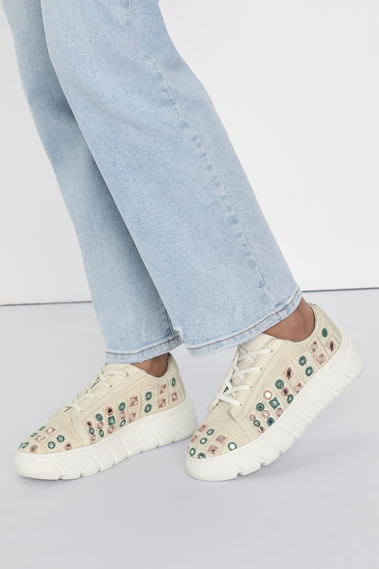 Free People Catch Me If You Can Womens Mirror Combo Crochet Sneakers
