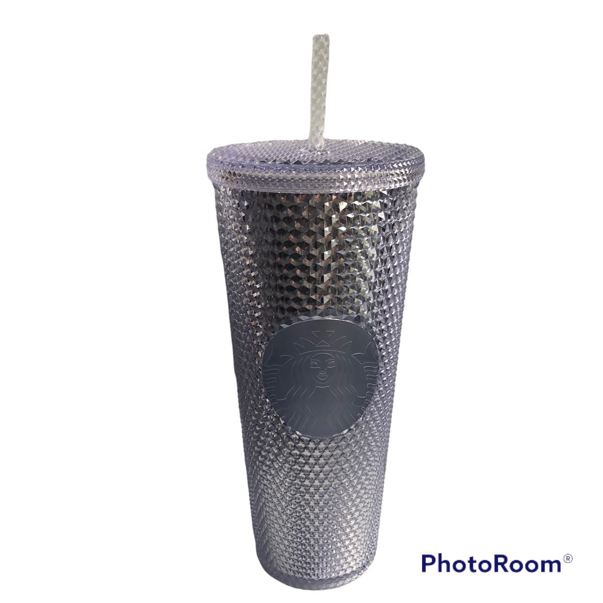Starbucks Studded Platinum Silver Reusable Cold Cup Tumbler 24oz Venti New