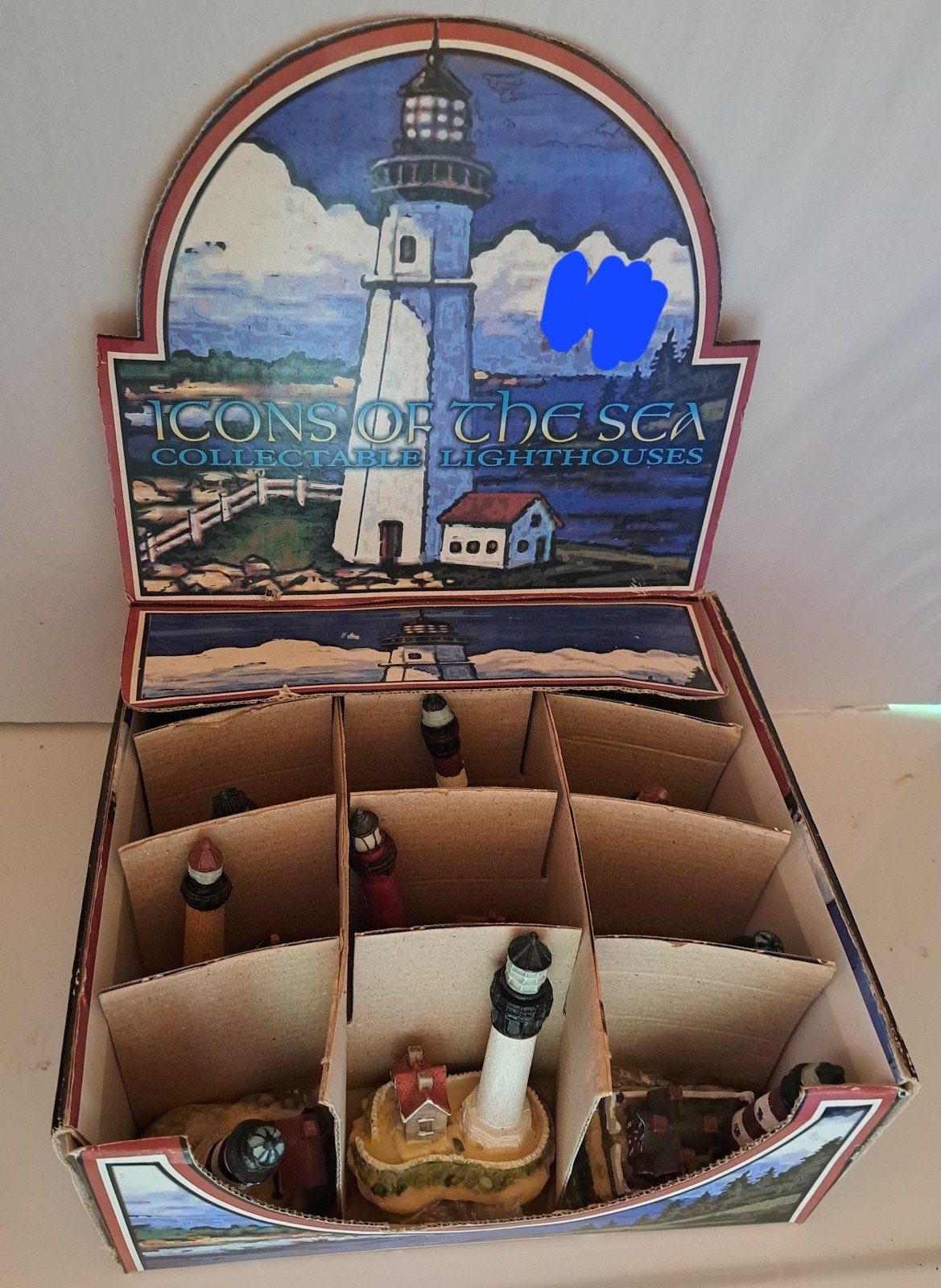 Vintage Set of 12 Icons of the Sea Lighthouse Collection Plus Bonus Lighthouse