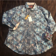 Robert Graham Shirt Men's XL Blue Moulton Floral Classic Fit Long Sleeve NWT. Co