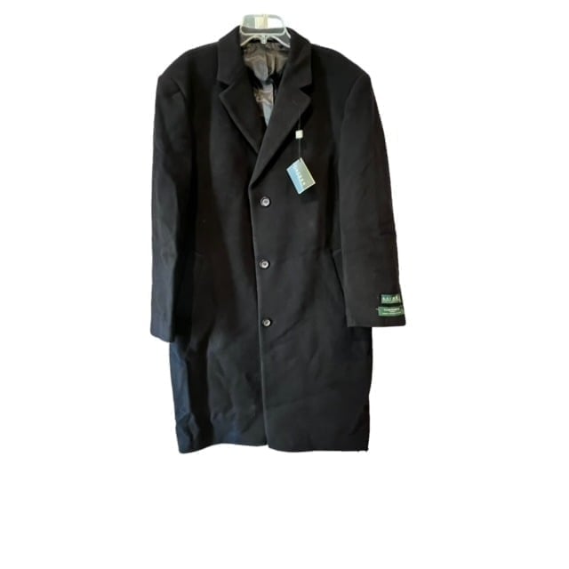 LAUREN RALPH LAUREN CASHMERE WOOL OVER COAT ITALY 46R PARMA DESIGNER NWT BLACK