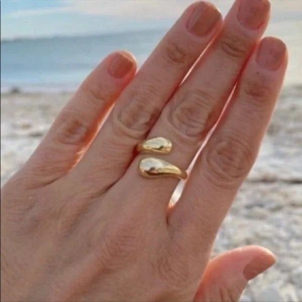 New Gold/925 Sterling Silver Wrap Ring