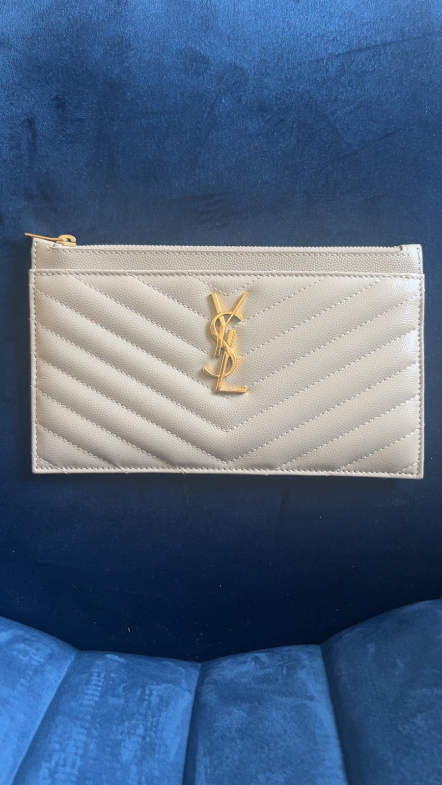 Leather beige wallet clutch