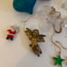Large Lot Of 25 Christmas VINTAGE Ornaments Angels Bells Santa train bird