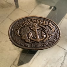Anchor Steam Beer Belt Buckle San Francisco 1975 Bergamot Brass Works Vintage
