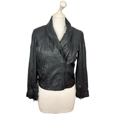Alice + Olivia Lamb Leather Zip Up Moto Jacket