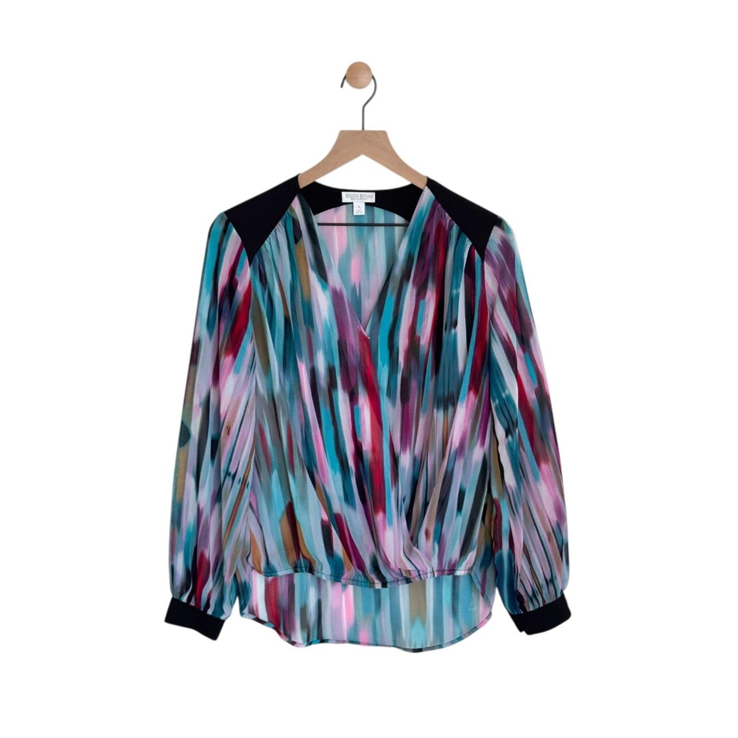 Bisou Bisou Michele Bohbot Surplice Women's Blouse Small