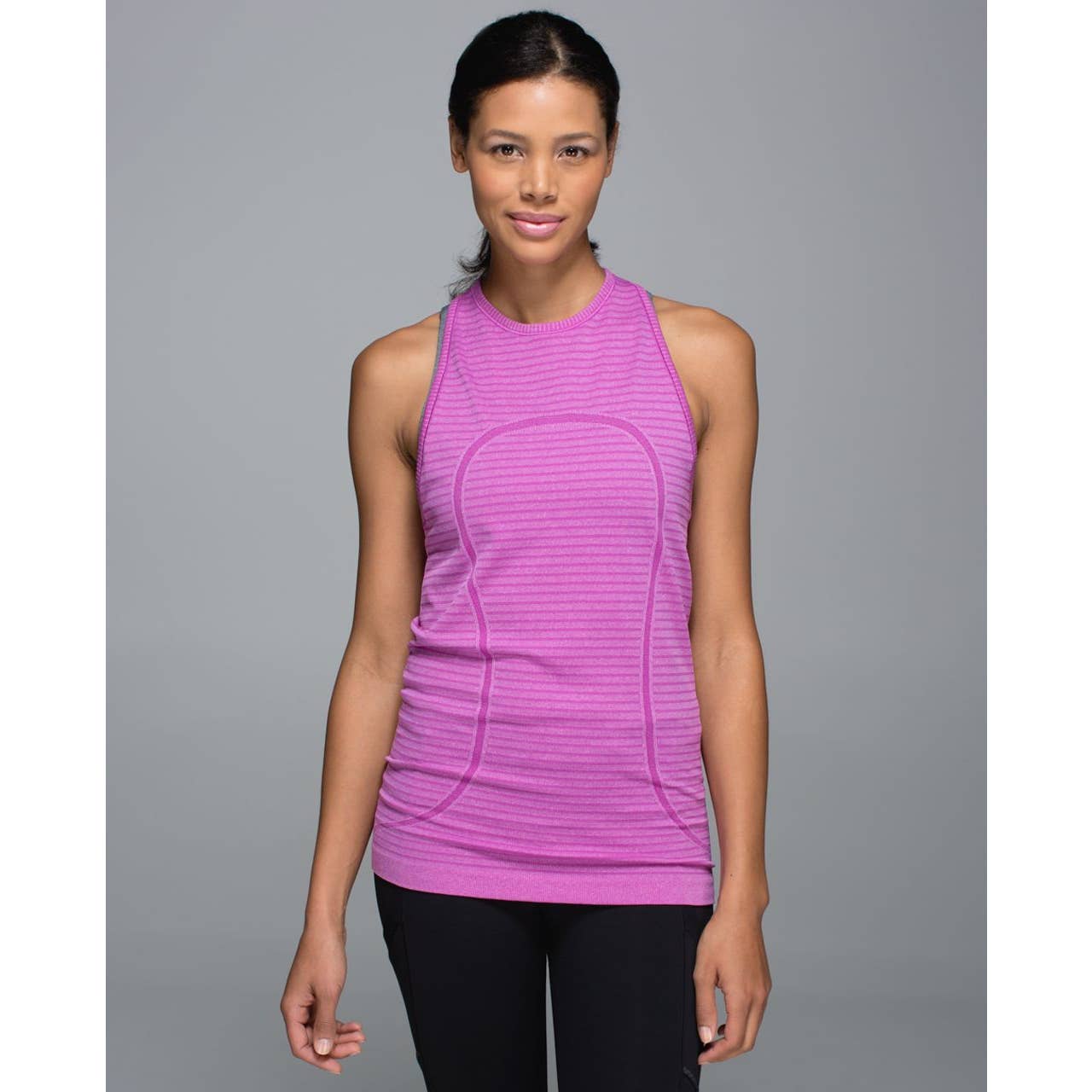 Lululemon Swiftly Tech Tank Rugby Stripe Tonal Heathered Ultra Violet Sz 6