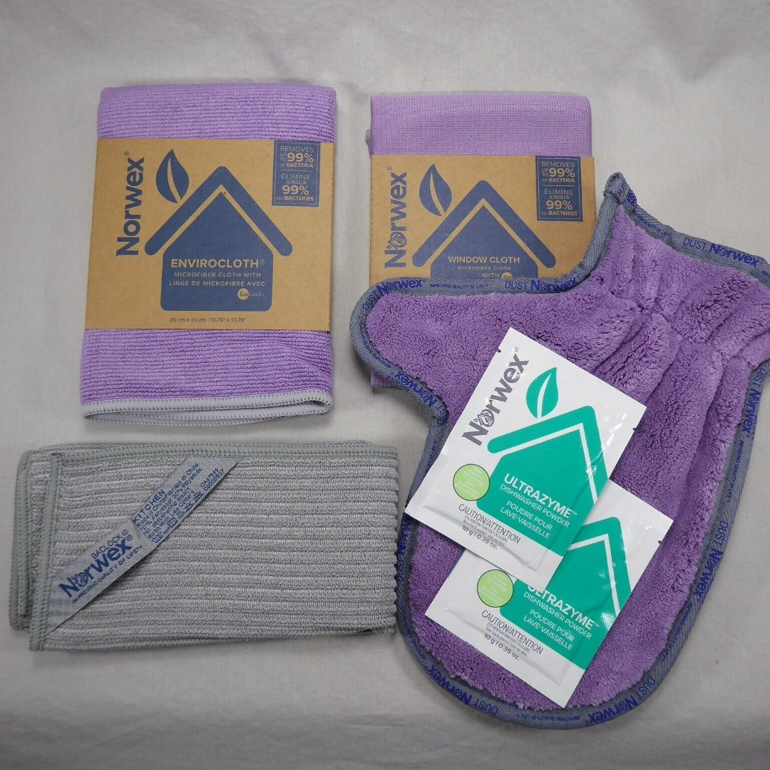 Norwex Household Package + Kitchen Cloth NEW Envirocloth Window Dusting Mitt