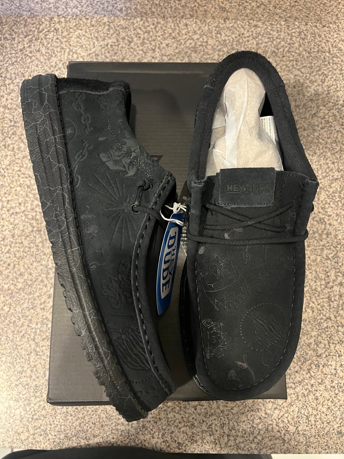Hey Dude X Jelly Roll Wally Shoe Black Suede Men’s Size 11 New 100% Authentic!