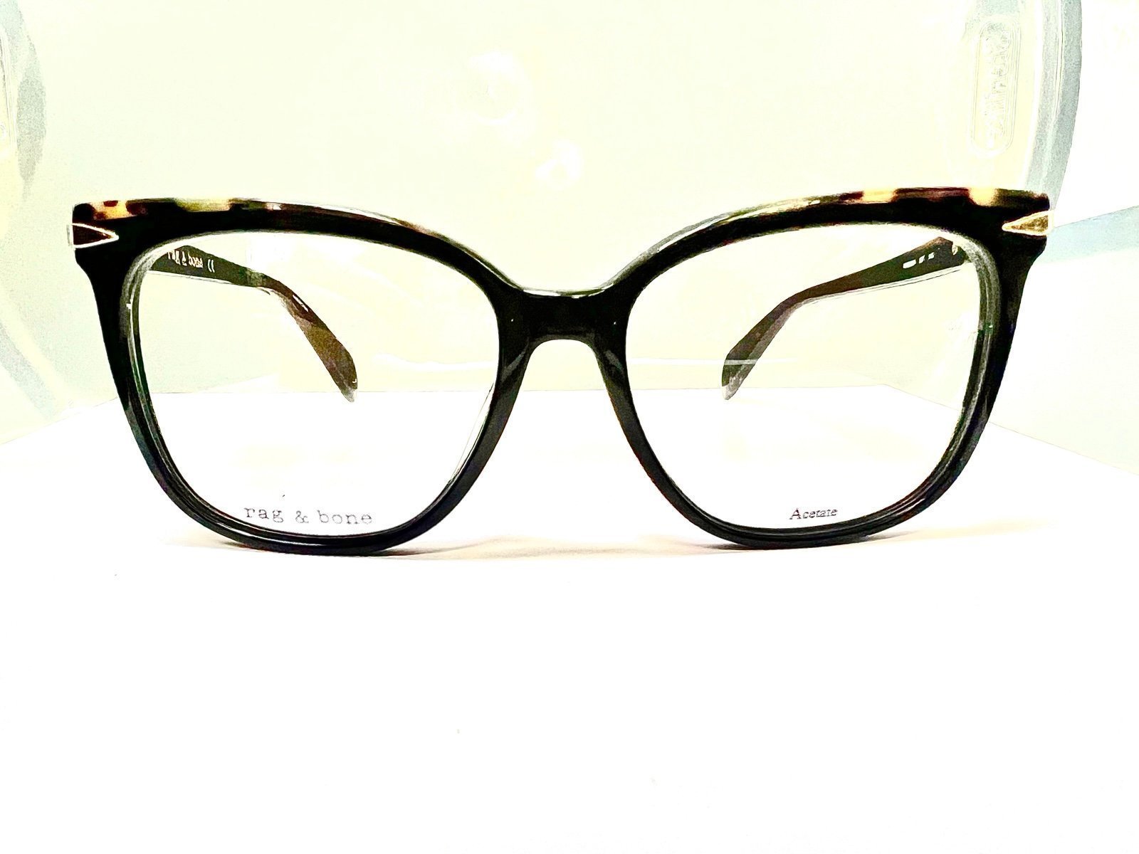 New-Rag & bone Woman’s Black w/accent Tort Eyeglass Frames