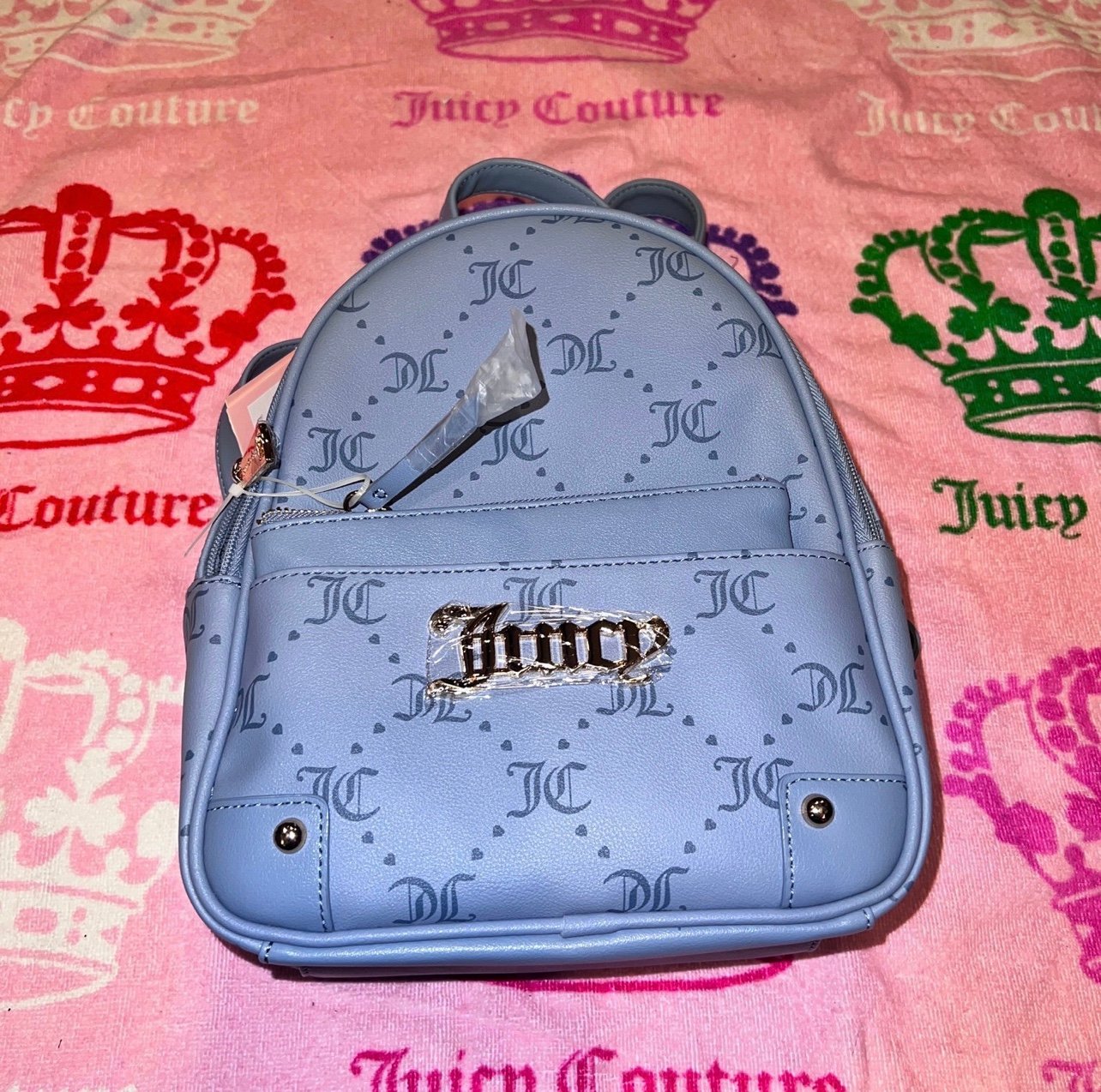New Blue Juicy Couture Backpack + Pouch NWT Purse Bag MSRP 99