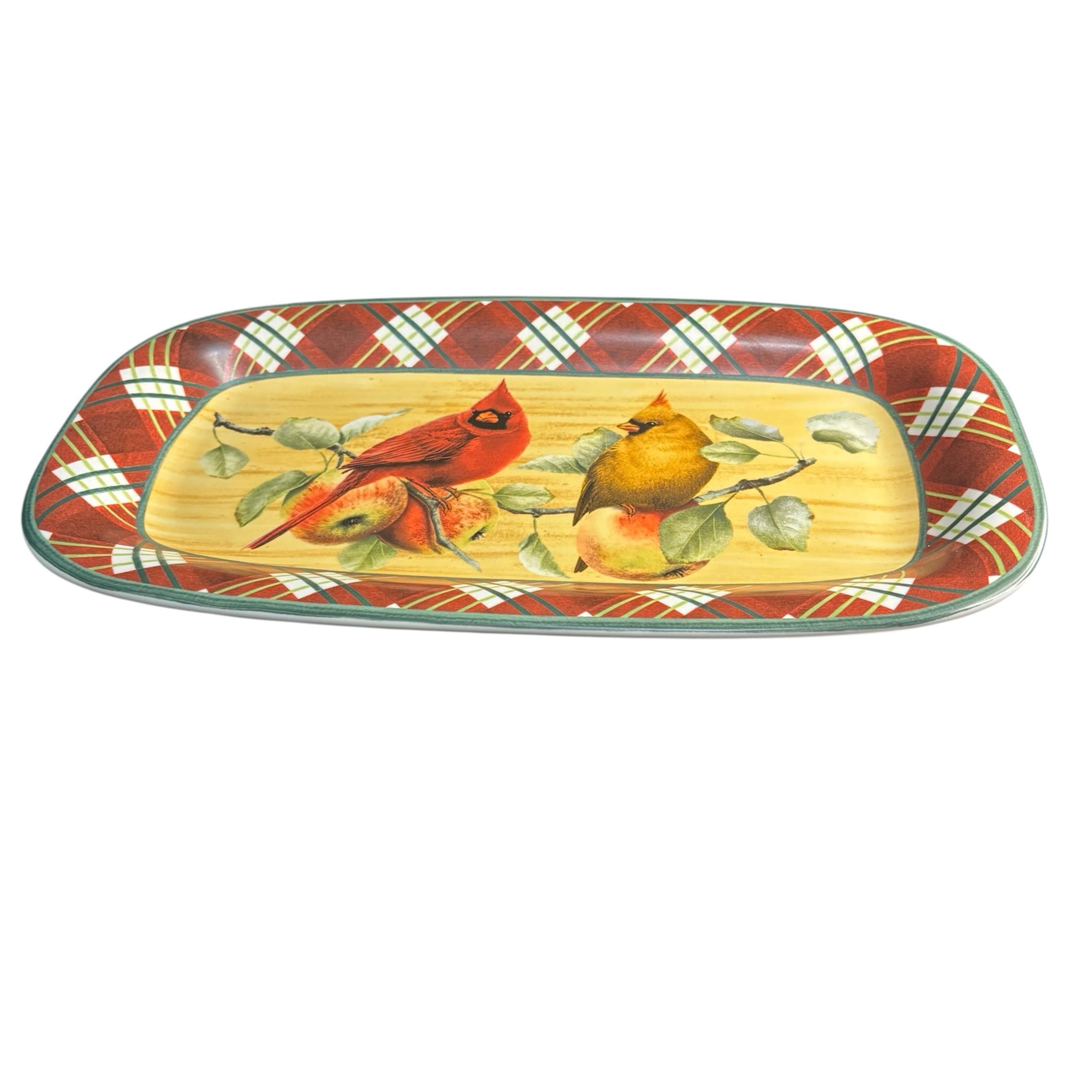 Lenox Winter Greetings Cardinal Platter Everyday By Catherine McClung 14.4”x 8”
