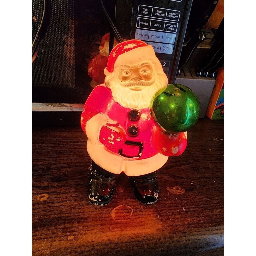 Vintage Royalite Royal Electric 7 Hard Plastic Santa Claus Christmas, Tested!