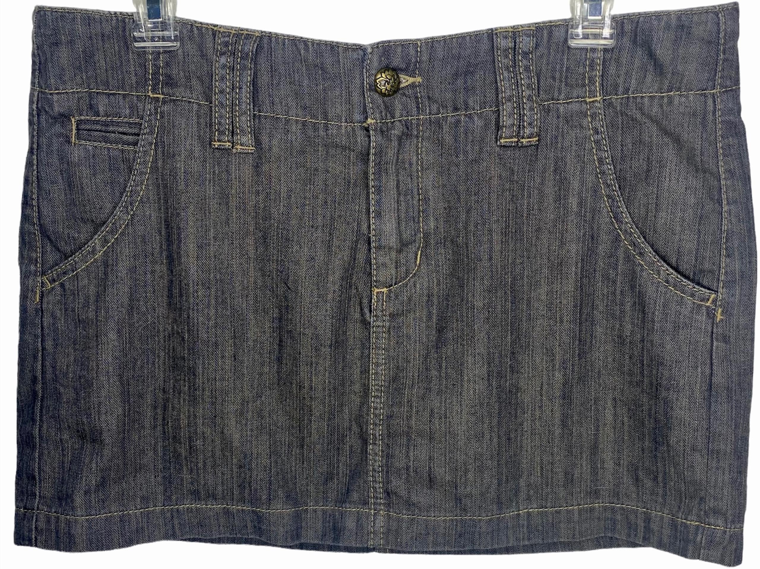 BCBGENERATION Women’s Jean Mini Skirt w/Pockets 31 Charcoal Gray Denim Casual