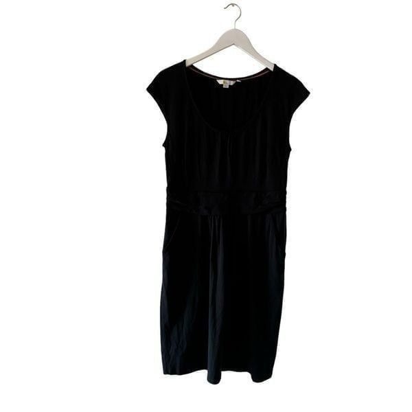 Boden Black Sleeveless Scoop Neck MIDI Dress SZ 10 #2048