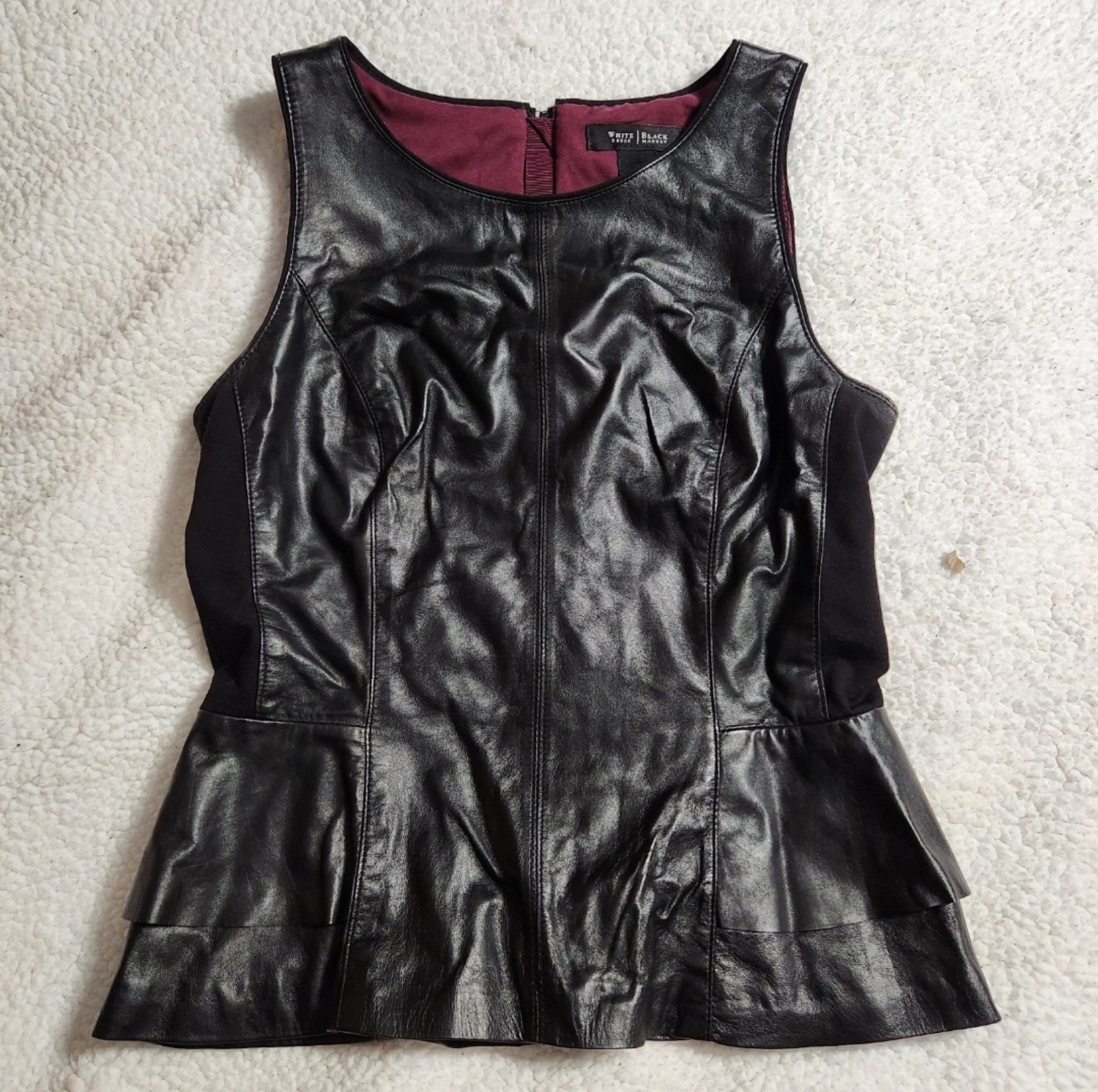 Genuine Leather (front & back!) Peplum Bustier Top