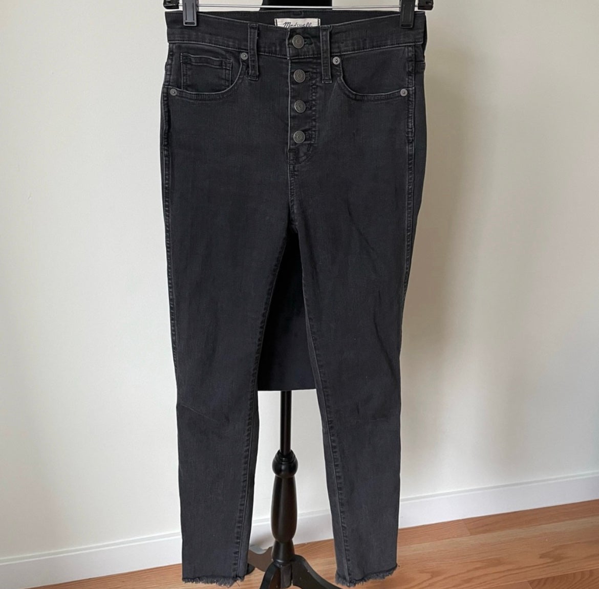 Madewell Berkeley Black 10 High-Rise Skinny Jeans Button-Through Edition 25
