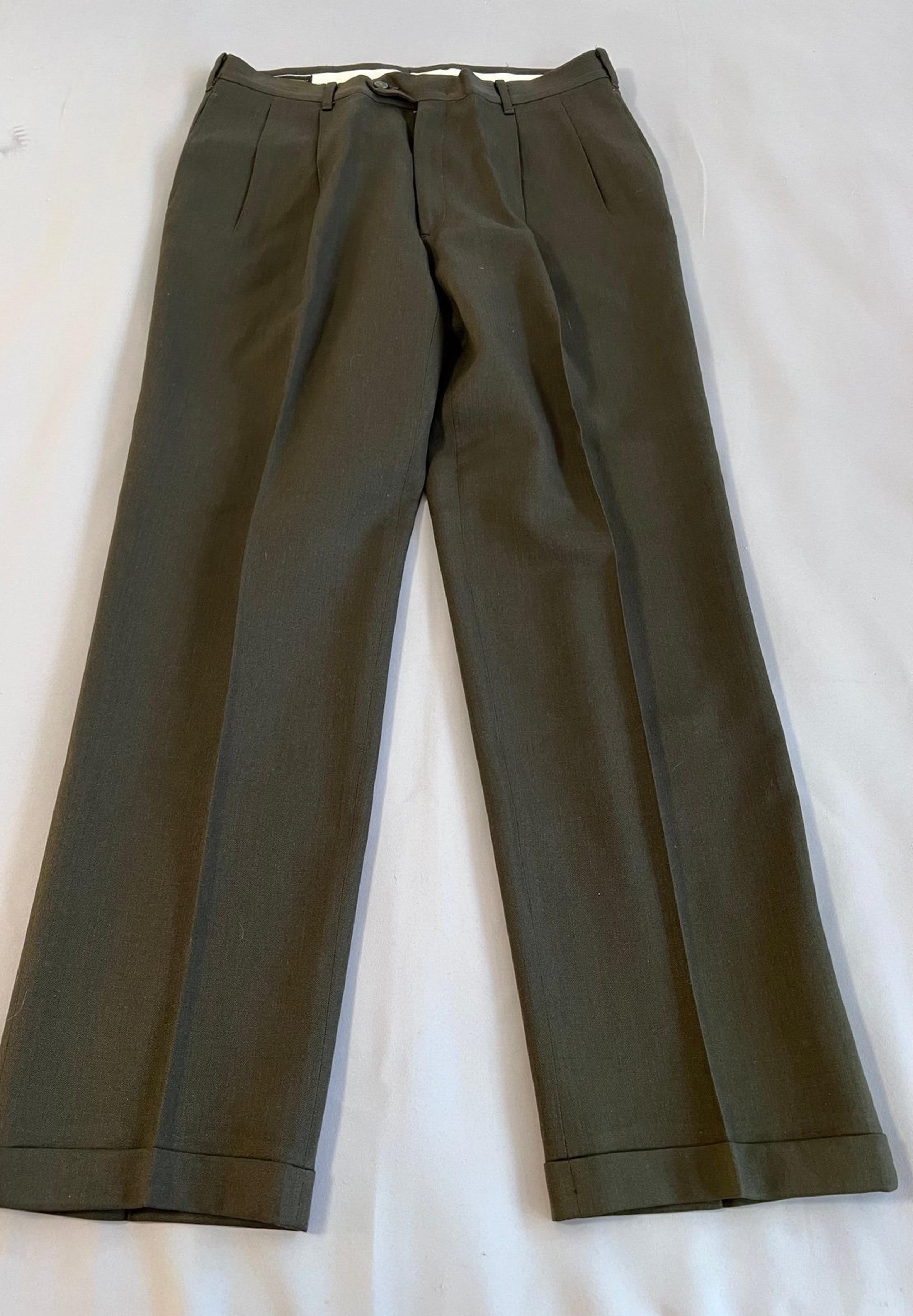 Vintage Colours By Alexander Julian 100% Pure Wool  35X31  Brown/ Green  Men’s