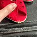 Vintage 70s Red Peep Toe Espadrille Wedge Heel Slip Ons 7.5