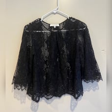 Alexis Lace Silk Black Blouse￼
