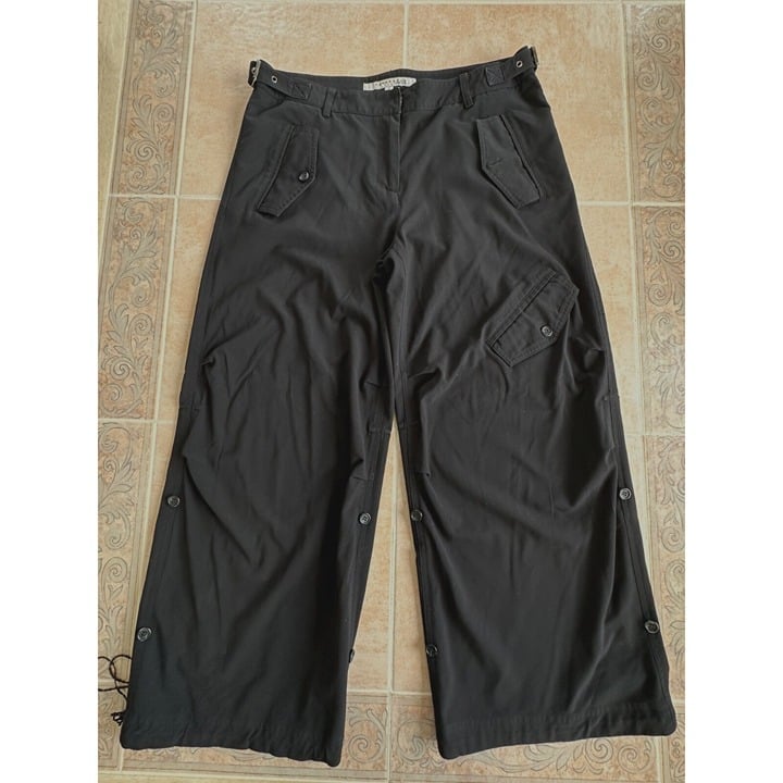 Rezrekshn Esther Chen Black Pants Lantern Cargo Cropped Women size 8
