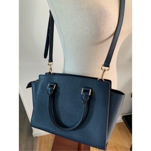 Michael Kors Leather Satchel / Tote Navy Blue
