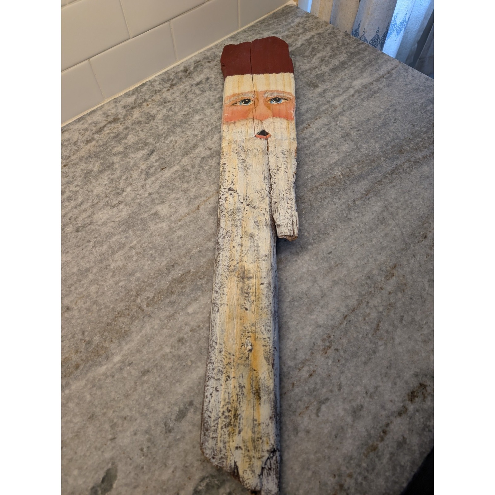Rustic Handpainted Santa on Driftwood, 26
