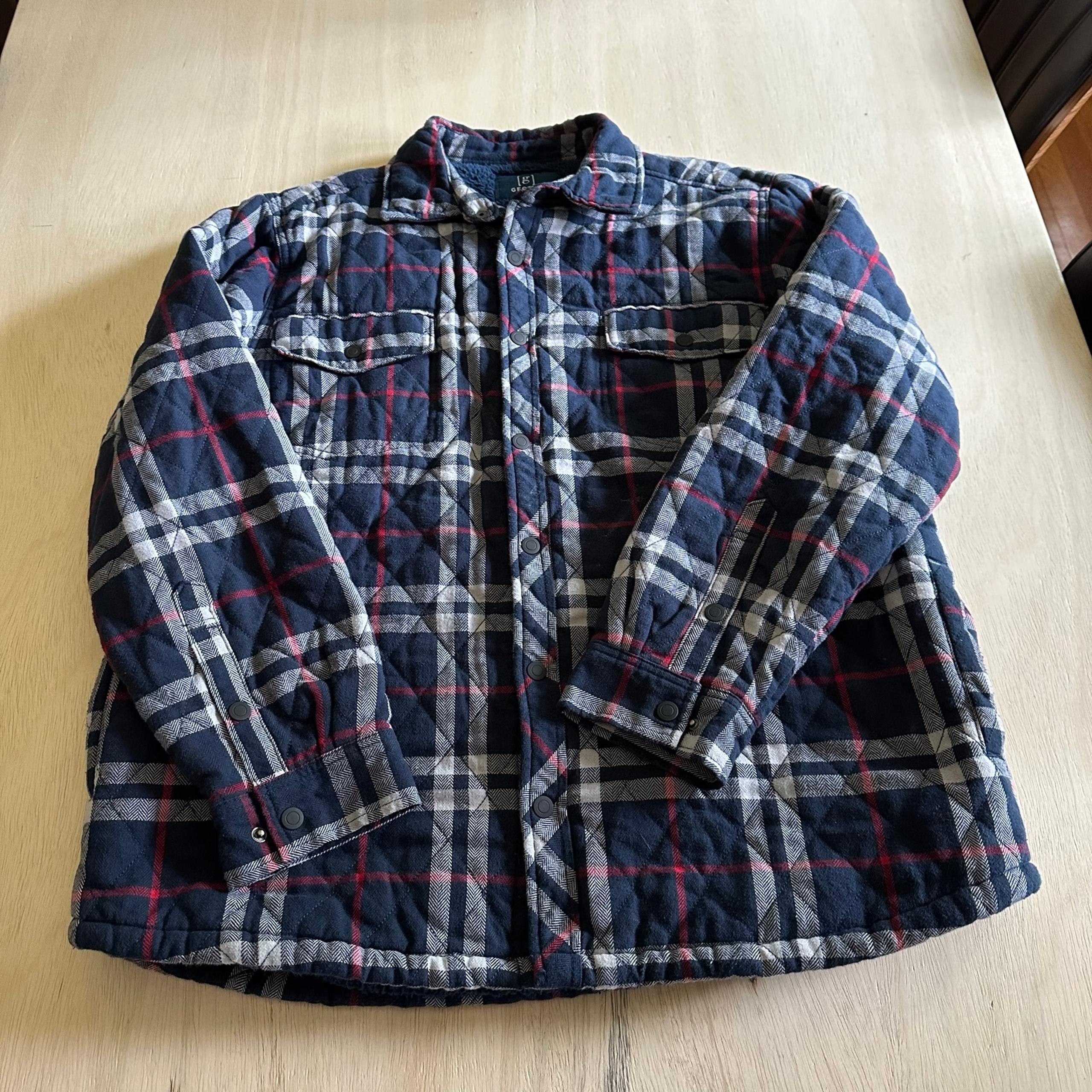 Men's quilted sherpa lined shacket