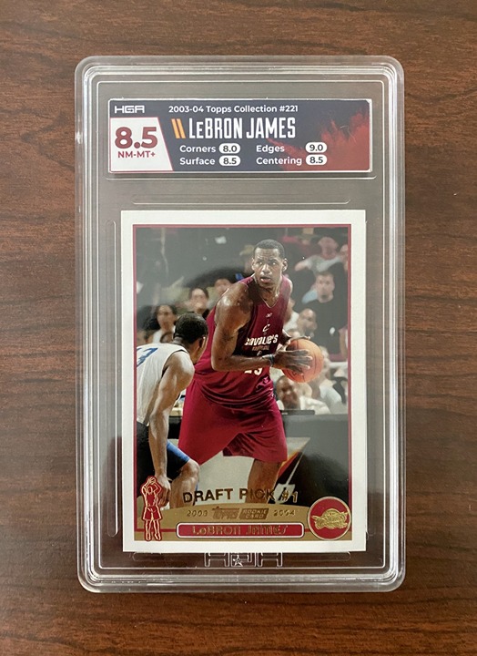 2003-04 Topps Collection Lebron James #221 Rookie Card RC Graded HGA 8.5 NM-MT+
