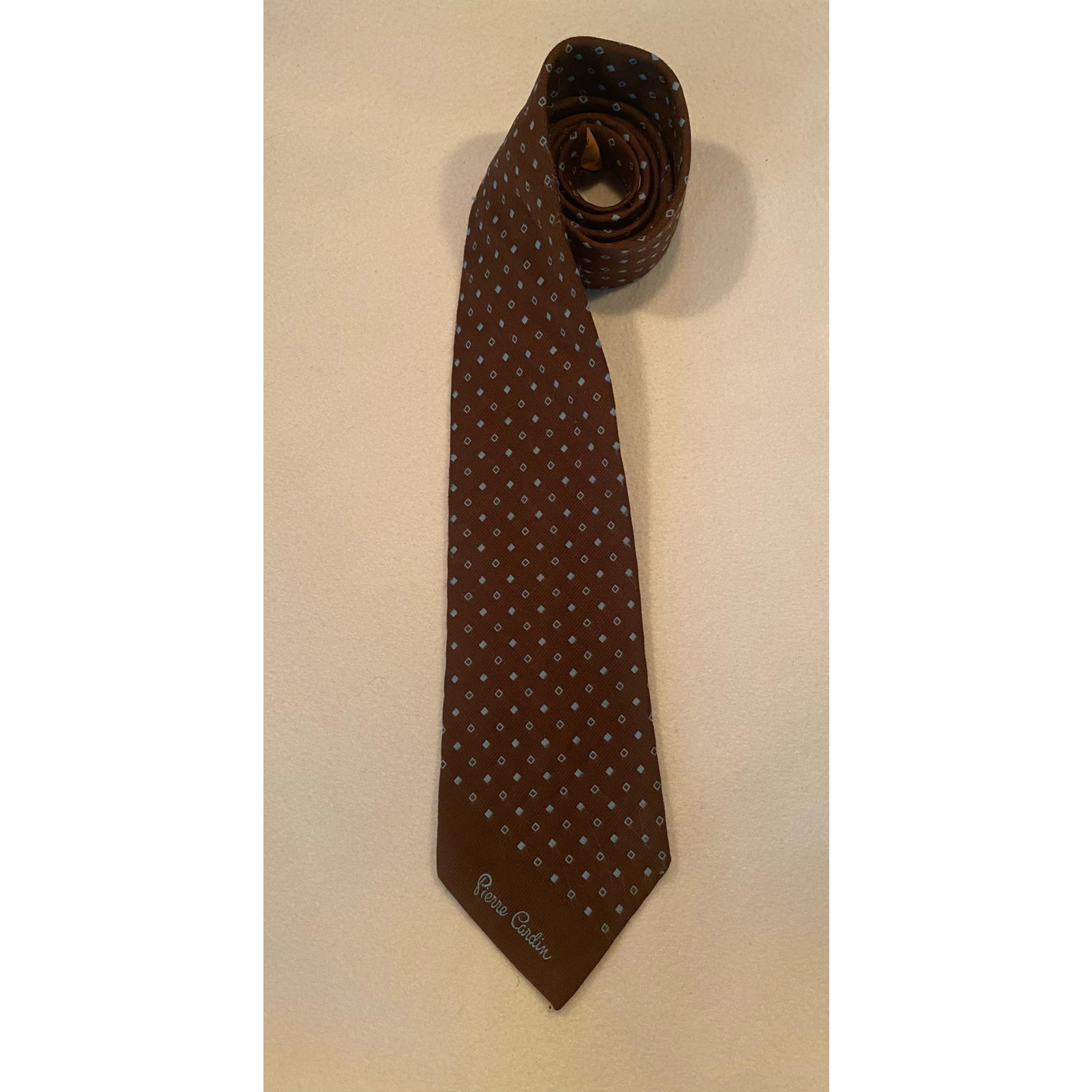 Vintage Monogrammed Men’s Ties 1940S-1970S Brown/Blue 4” x 54” EUC - Pierre Cardin