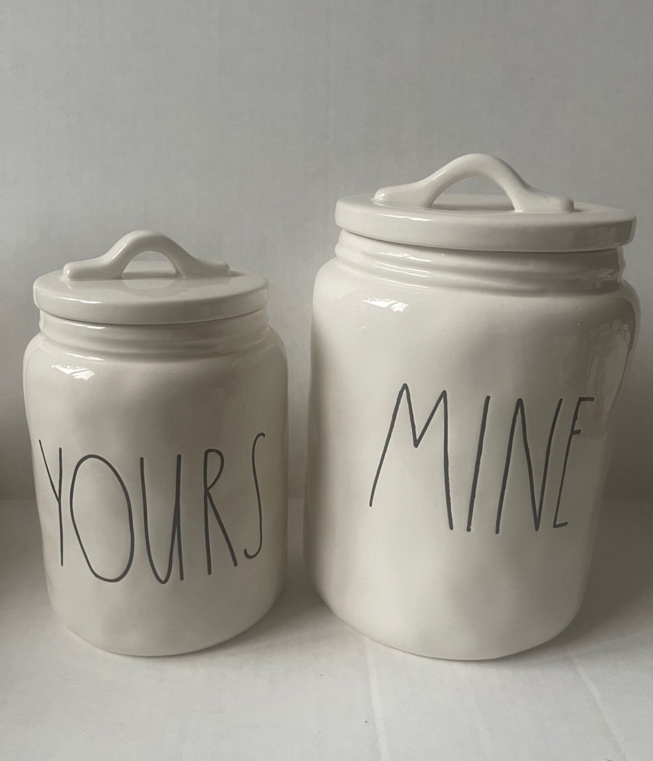 Rae Dunn OG Yours and Mine canister set