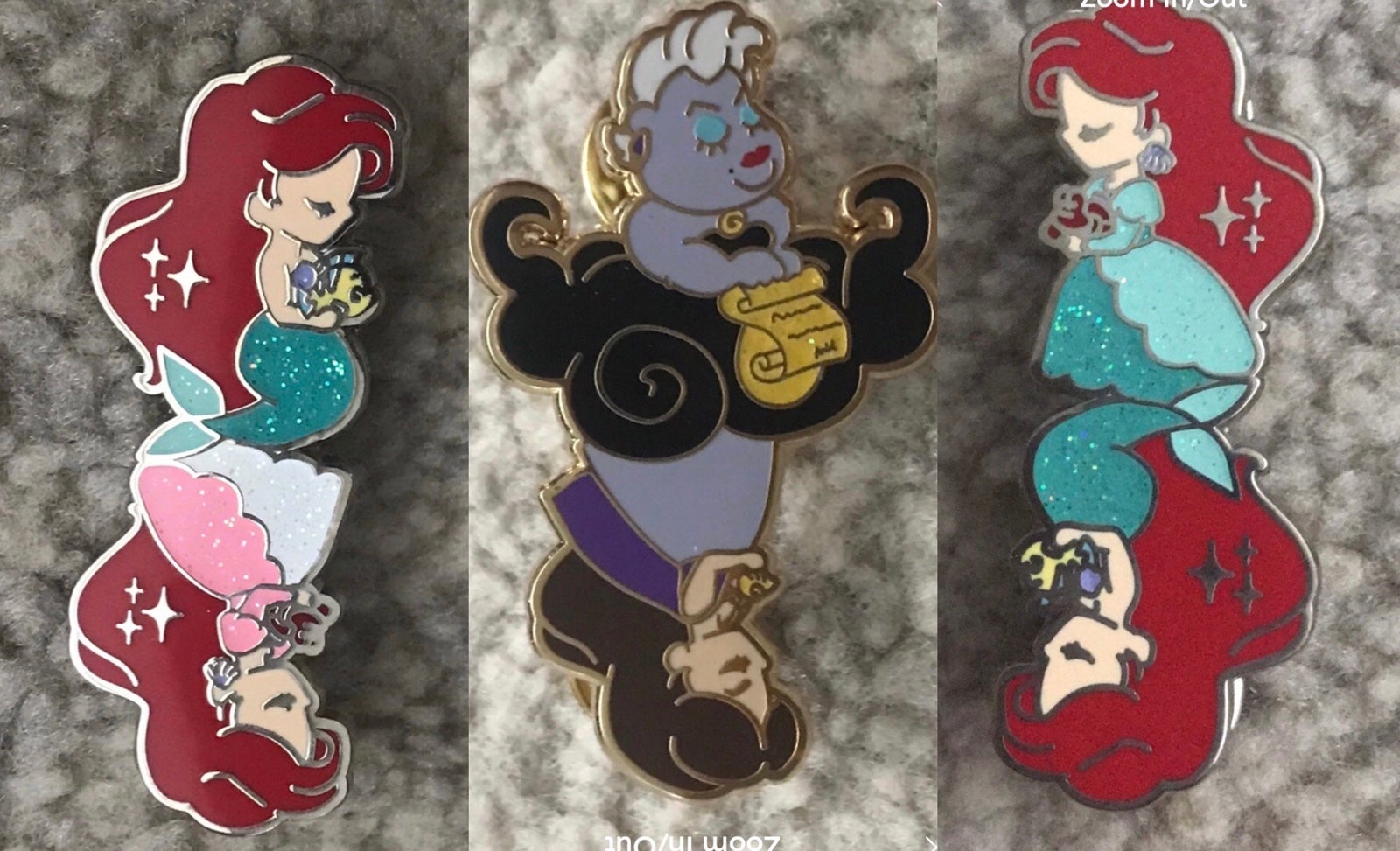 DISNEY FANTASY PINs Ariel Mermaid pink dress reflections Ursula Vanessa